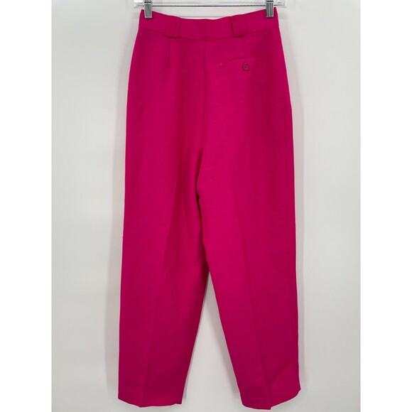 GIORGIO SANT'ANGELO VTG Pink High Rise Pleated Linen Blend Trouser Pants Size 6 - Picture 3 of 6